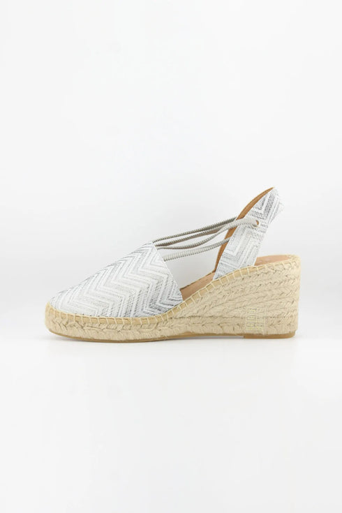 Jutelia Chevron Pattern Espadrille Wedge Sandals